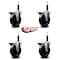 Service Caster 5'' Hard Rubber Swivel 3/4'' Expanding Stem Caster Set with Brake, 4PK SCC-EX20S514-HRS-PLB-34-4 - alternate 3